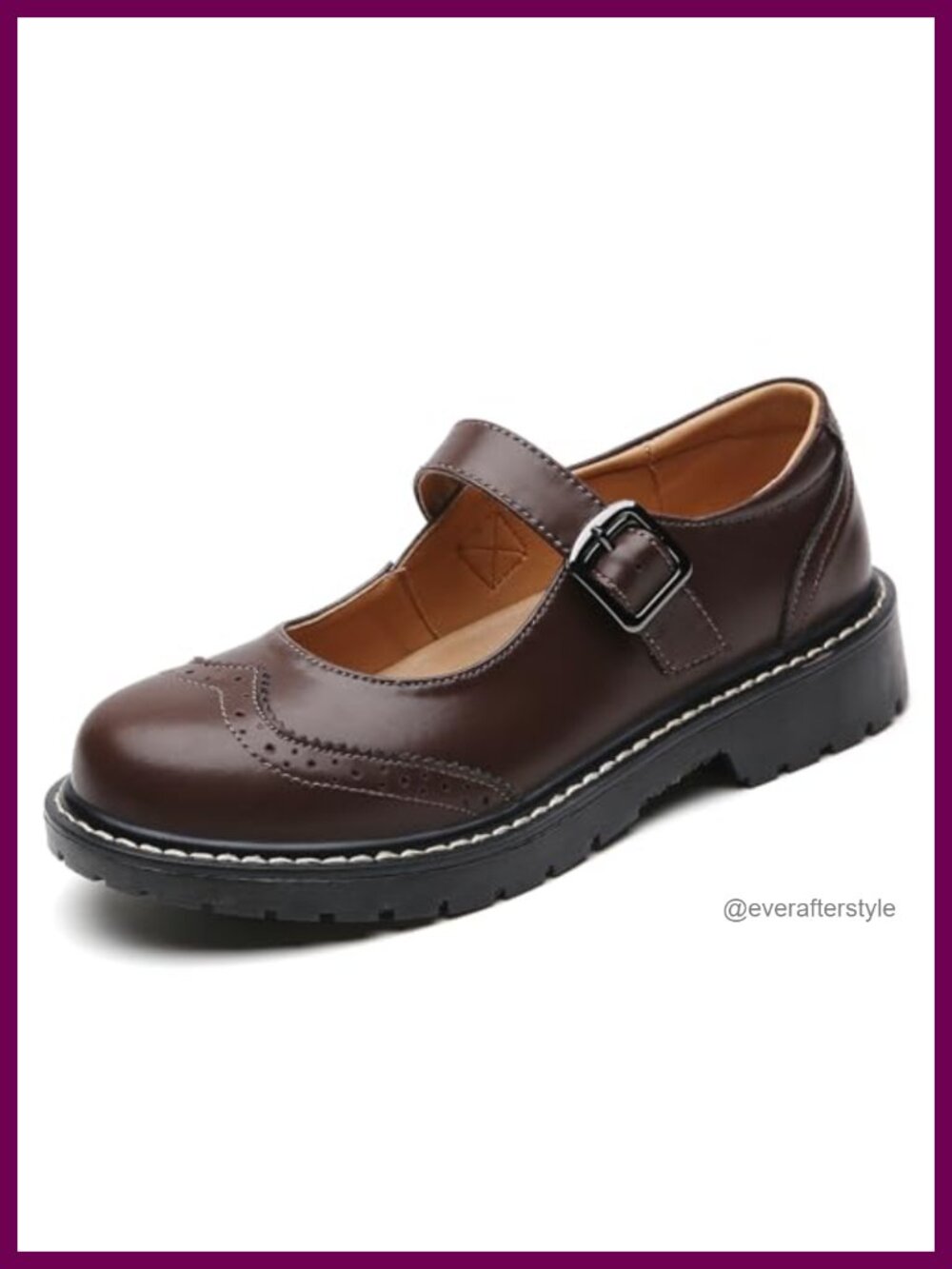 Women's Mary Jane Flats Comfort Leather Oxford Shoes Round Toe Non-Slip